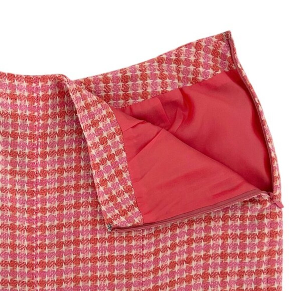 Ann Taylor Linen Blend Pink Orange Tweed Flared‎ Skirt NWT (8) - Picture 10 of 16